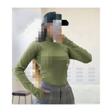 بلوز یقه اسکی آستین بلند فینگری انگشتی فری سایز ۳۸ تا ۴۲ به ۴۴ جذب قد ۵۰ دور سینه ۶۵ الی ۱۱۰