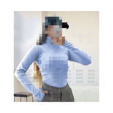 بلوز یقه اسکی آستین بلند فینگری انگشتی فری سایز ۳۸ تا ۴۲ به ۴۴ جذب قد ۵۰ دور سینه ۶۵ الی ۱۱۰