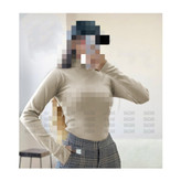 بلوز یقه اسکی آستین بلند فینگری انگشتی فری سایز ۳۸ تا ۴۲ به ۴۴ جذب قد ۵۰ دور سینه ۶۵ الی ۱۱۰