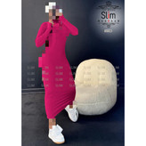 پیراهن تونیک ماکسی بلند یقه اسکی فری سایز 38 تا 42 به 44 جذب قد 127 آستین فینگری جنس فانریپ کبریتی