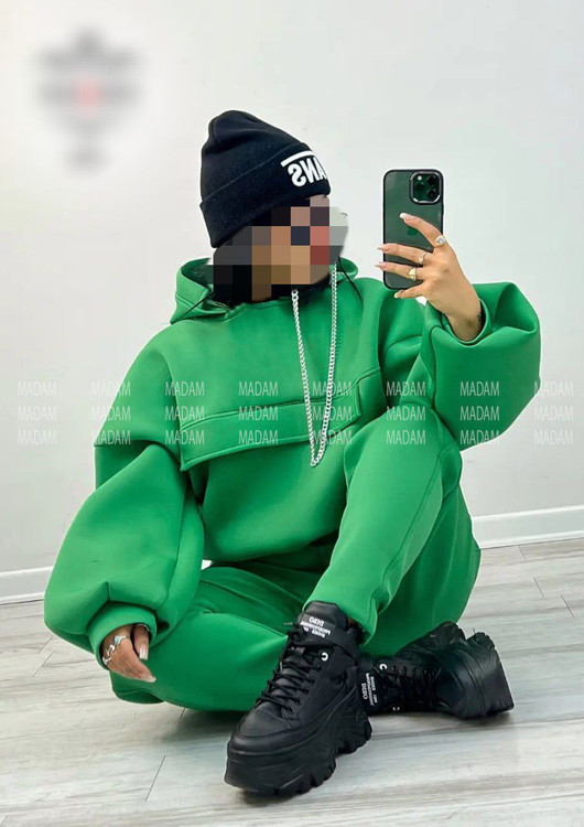 ست کراپ هودی شلوار دورس تو کرکی فری سایز ۳۸ تا ۴۴