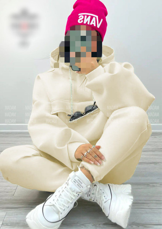 ست کراپ هودی شلوار دورس تو کرکی فری سایز ۳۸ تا ۴۴