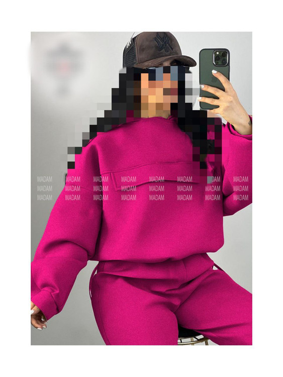 ست کراپ هودی شلوار دورس تو کرکی فری سایز ۳۸ تا ۴۴