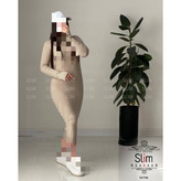 پیراهن تونیک ماکسی بلند یقه اسکی فری سایز 38 تا 42 به 44 جذب قد 127 آستین فینگری جنس فانریپ کبریتی