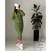 پیراهن تونیک ماکسی بلند یقه اسکی فری سایز 38 تا 42 به 44 جذب قد 127 آستین فینگری جنس فانریپ کبریتی