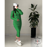 کبریتیپیراهن تونیک ماکسی بلند یقه اسکی فری سایز 38 تا 42 به 44 جذب قد 127 آستین فینگری جنس فانریپ کبریتی