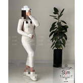 پیراهن تونیک ماکسی بلند یقه اسکی فری سایز 38 تا 42 به 44 جذب قد 127 آستین فینگری جنس فانریپ کبریتی