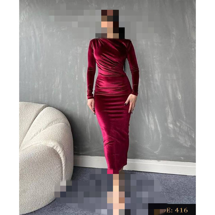 ماکسی تونیک پیراهن بلند مخمل کره ای فری سایز ۳۶ تا ۴۶ قد ۱۳۵