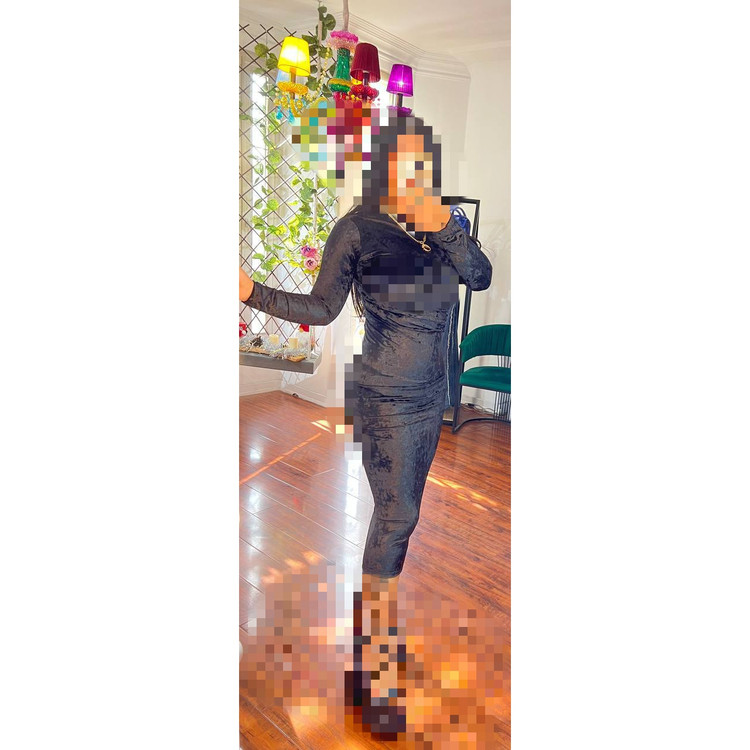 ماکسی تونیک پیراهن بلند مخمل کره ای فری سایز ۳۶ تا ۴۶ قد ۱۳۵