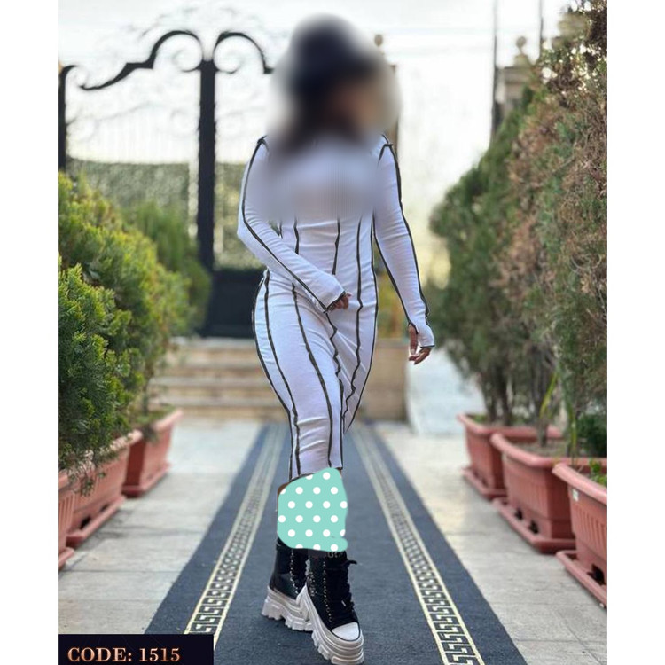 پیراهن آستین بلند رگه دوزی فانریپ کبریتی فری سایز ۳۶ تا ۴۴ در ۵ رنگ