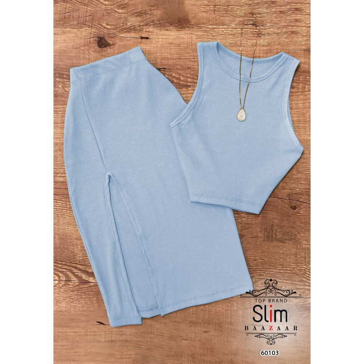 ست کراپ نیمتنه تاپ دامن چاکدار فانریپ کبریتی فری سایز ۳۸ تا ۴۲