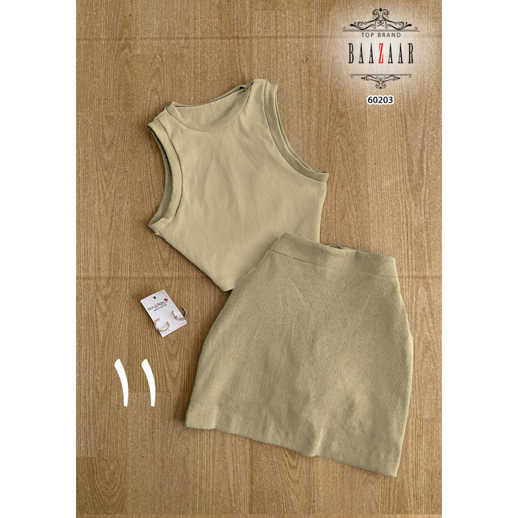 ست کراپ تاپ نیمتنه و دامن تنیسی فانریپ کبریتی فری سایز ۳۸ تا ۴۲