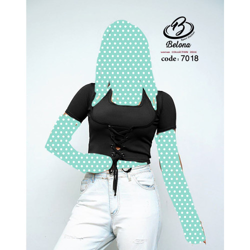 تاپ کراپ نیمتنه تیشرت آستین کوتاه پشت گردنی جلو بندی کبریتی پنبه فری سایز ۳۸ تا ۴۲