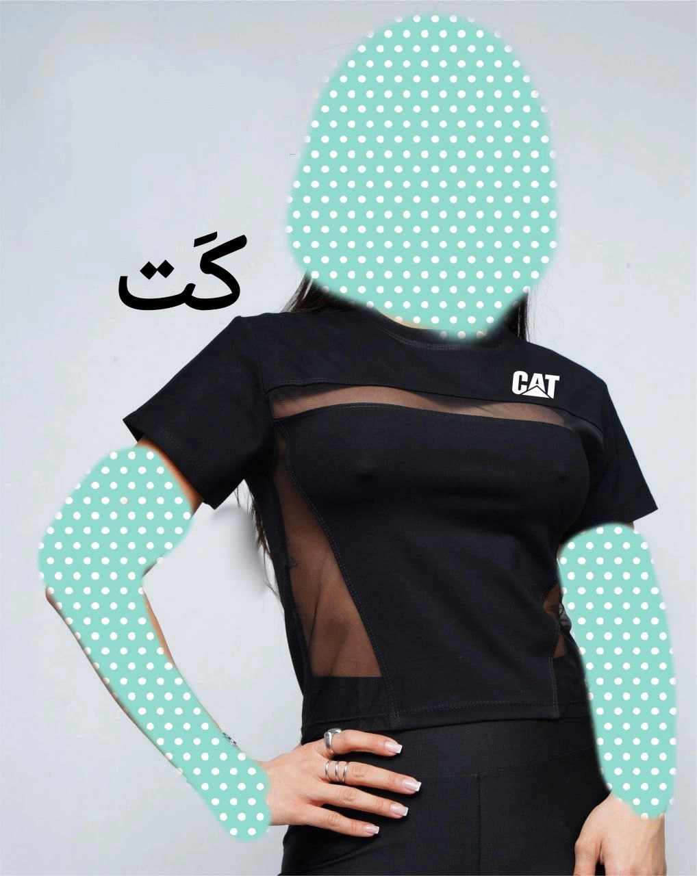 کراپ نیمتنه تیشرت آستین کوتاه فری سایز ۳۸ تا ۴۲ جنس پنبه تیپ لاکرا