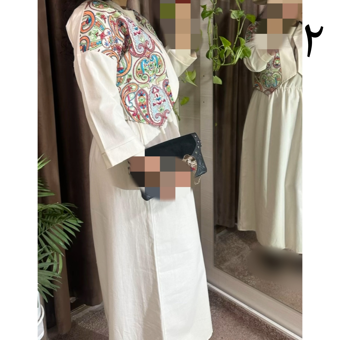 ست ماکسی پیراهن ساحلی  و کت خرجکار سوزن دوزی شده فری سایز ۳۸ تا ۴۴