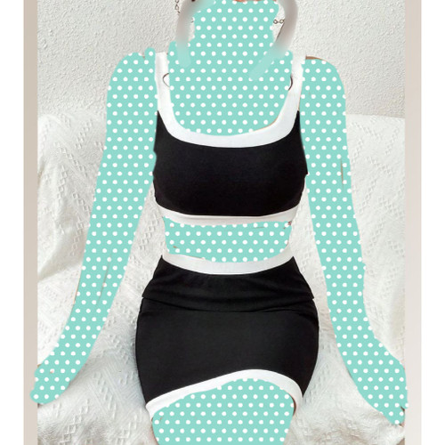 نیمتنه تاپ کراپ و دامن کوتاه فانریپ پنبه فری سایز ۳۶ تا ۴۲