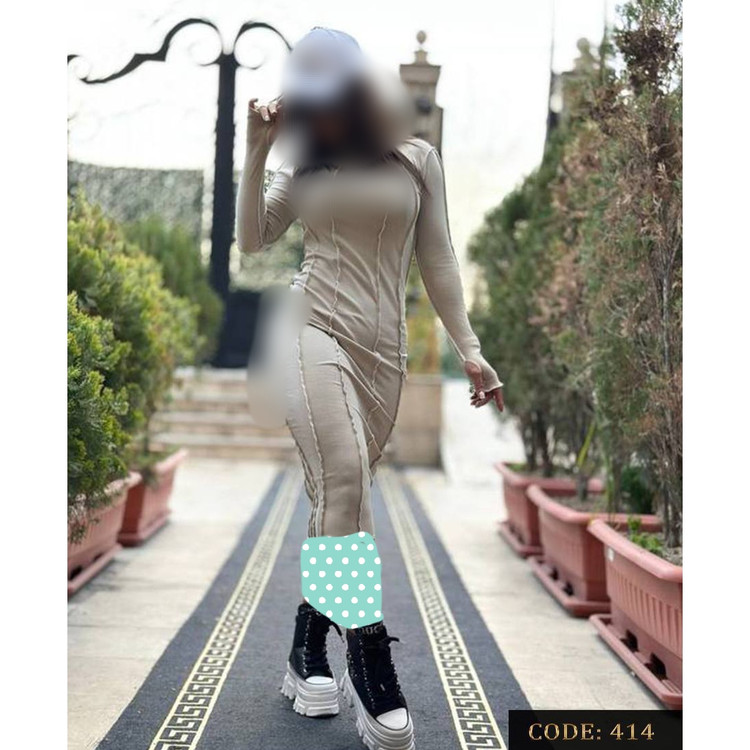 پیراهن آستین بلند رگه دوزی فانریپ کبریتی فری سایز ۳۶ تا ۴۴ در ۵ رنگ