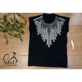 تاپ نگین کاری ویسکوز نگین کاری فری سایز ۴۰ تا ۵۲ قد حدود ۶۷