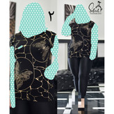 تاپ نگین کاری ویسکوز نگین کاری فری سایز ۴۰ تا ۵۲ قد حدود ۶۷