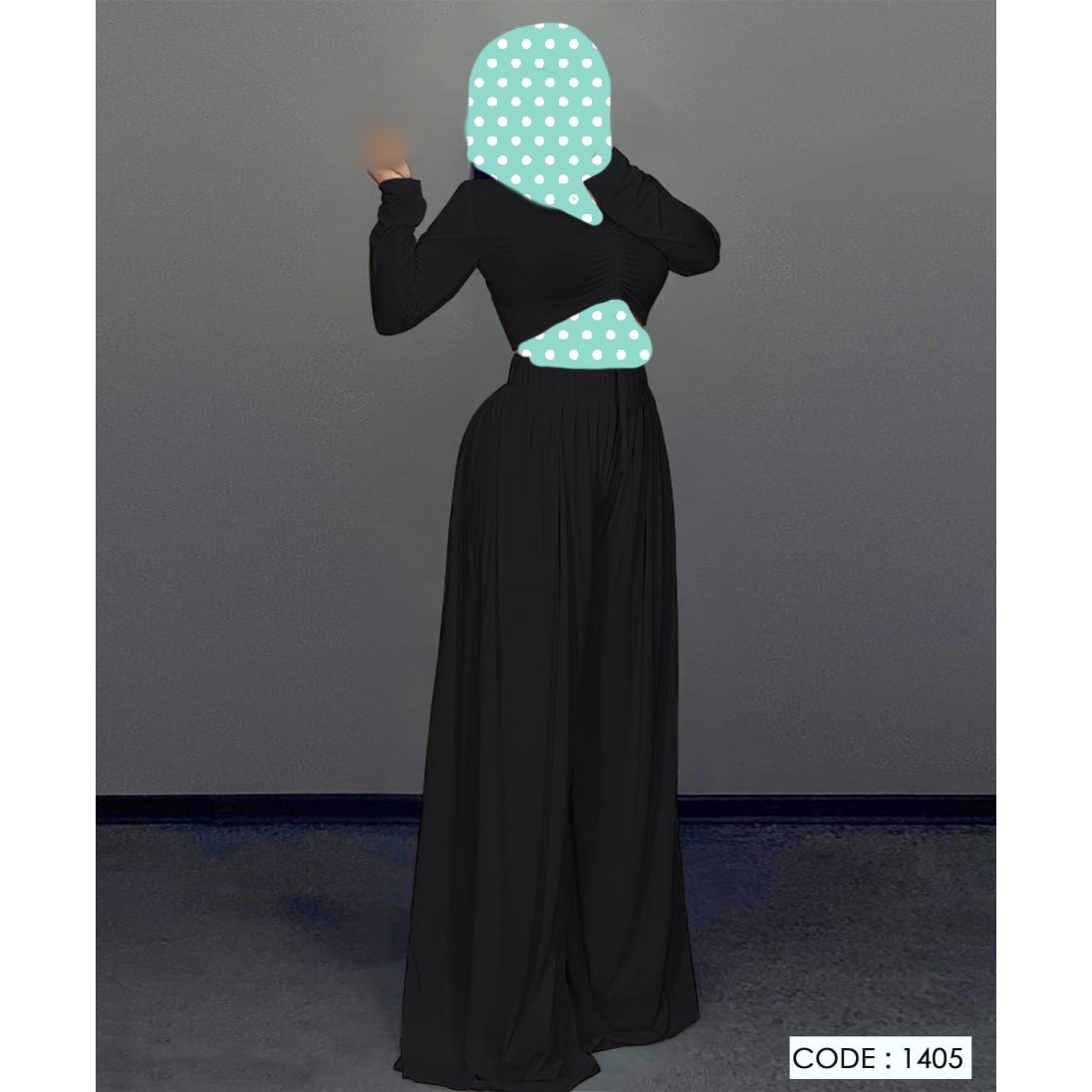 ست کراپ نیمتنه و شلوار پیله دار جنس سوپر فلامنت فری سایز ۳۶ تا ۴۴