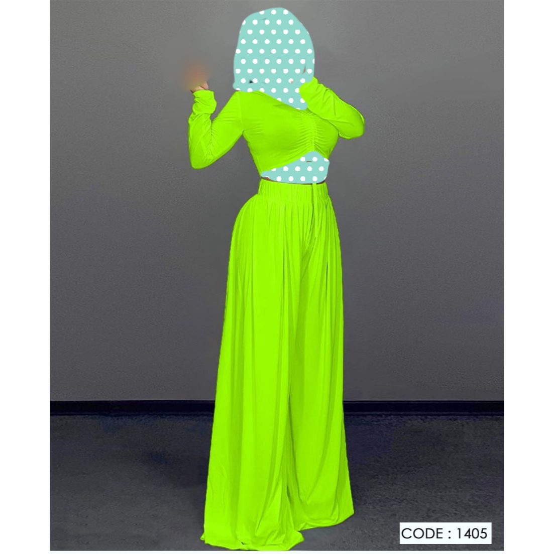 ست کراپ نیمتنه و شلوار پیله دار جنس سوپر فلامنت فری سایز ۳۶ تا ۴۴