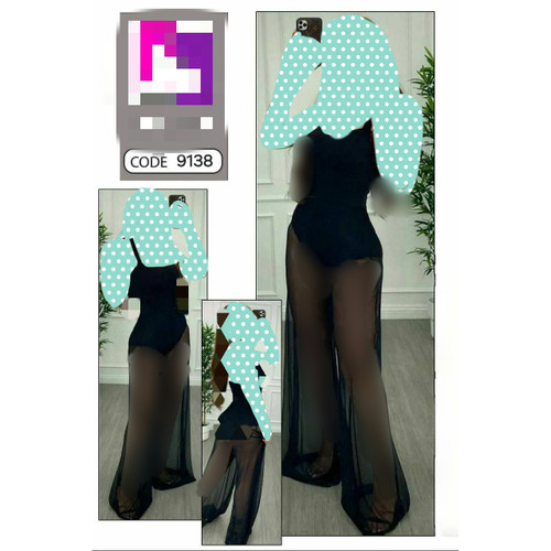 ست بادی و شلوار توری جنس کریستال فری سایز ۳۶ تا ۴۲