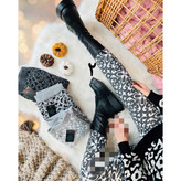 شلوار بافت طرح برجسته نخ اکریلیک بدون آبرفت فری سایز ۳۶ تا ۵۰ قد ۹۵ تا ۱۰۰ ایزی شاپ آنلاین