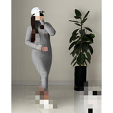 پیراهن تونیک ماکسی بلند یقه اسکی فری سایز 38 تا 42 به 44 جذب قد 127 آستین فینگری جنس فانریپ کبریتی