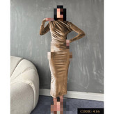 ماکسی تونیک پیراهن بلند مخمل کره ای فری سایز ۳۶ تا ۴۶ قد ۱۳۵