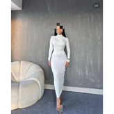 ماکسی تونیک پیراهن بلند مخمل کره ای فری سایز ۳۶ تا ۴۶ قد ۱۳۵