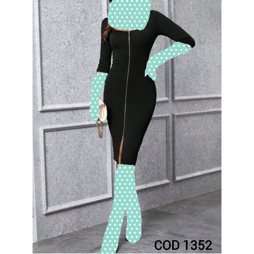کد 1352 پیراهن ماکسی تونیک زیپی فانریپ پنبه کبریتی قد ۱۲۰