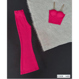 کد 1443 ست کراپ تاپ نیمتنه کاپدار و شلوار دمپا فانریپ کبریتی فری سایز ۳۶ تا ۴۲ ایزی شاپ آنلاین