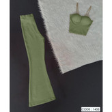 کد 1443 ست کراپ تاپ نیمتنه کاپدار و شلوار دمپا فانریپ کبریتی فری سایز ۳۶ تا ۴۲ ایزی شاپ آنلاین