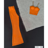 کد 1443 ست کراپ تاپ نیمتنه کاپدار و شلوار دمپا فانریپ کبریتی فری سایز ۳۶ تا ۴۲ ایزی شاپ آنلاین