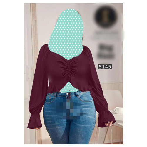 کد 5145 شومیز بلوز کرپ میکرو سایز بزرگ فری سایز ۴۴ تا ۵۰ ایزی شاپ آنلاین