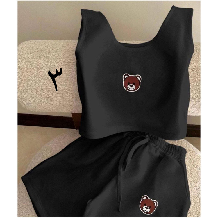 ست دو تیکه کراپ تاپ نیمتنه و شورتک پنبه تو کرکی فری سایز ۳۶ تا ۴۲ ایزی شاپ آنلاین