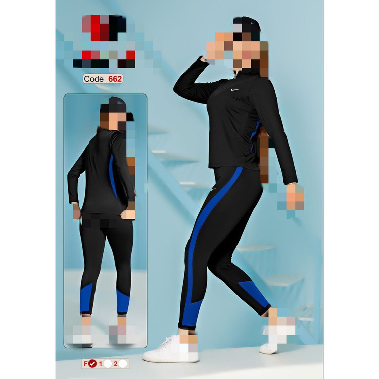 کد 662 ست بلوز سویشرت نیم زیپ و شلوار لگ کمرگنی ده سانتی فلامنت فول لاکرا فری سایز ۳۸ تا ۴۴