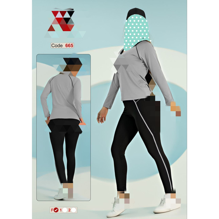 کد 665 ست بلوز تیشرت و شلوار لگ ورزشی کمر ۴ سانتی فلامنت فول لاکرا فری سایز ۳۸ تا ۴۴