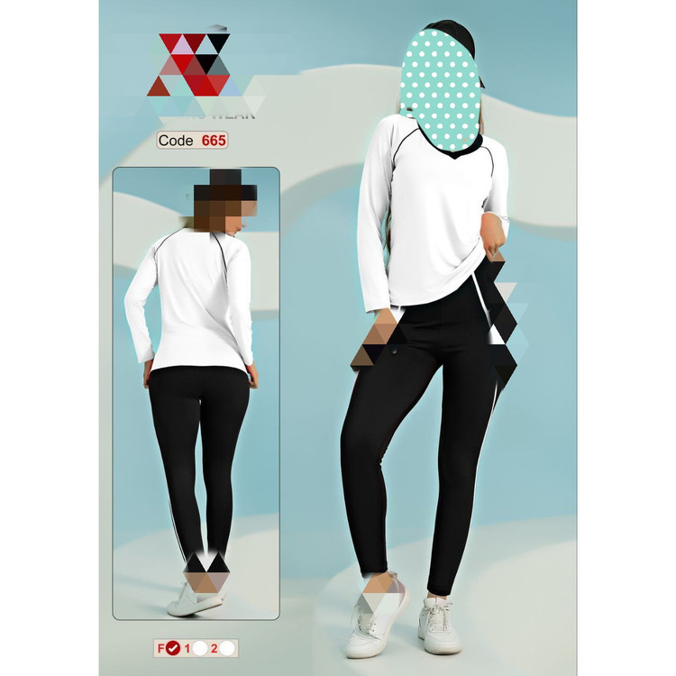 کد 665 ست بلوز تیشرت و شلوار لگ ورزشی کمر ۴ سانتی فلامنت فول لاکرا فری سایز ۳۸ تا ۴۴