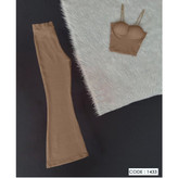 کد 1443 ست کراپ تاپ نیمتنه کاپدار و شلوار دمپا فانریپ کبریتی فری سایز ۳۶ تا ۴۲ ایزی شاپ آنلاین