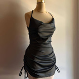 پیراهن تونیک شومیز بلوز بغل گت پشت بندی ساتن قد حدودا ۸۰ فری سایز ۳۶ تا ۴۲