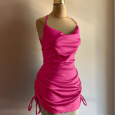 پیراهن تونیک شومیز بلوز بغل گت پشت بندی ساتن قد حدودا ۸۰ فری سایز ۳۶ تا ۴۲