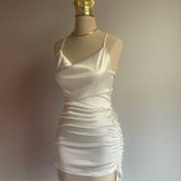 پیراهن تونیک شومیز بلوز بغل گت پشت بندی ساتن قد حدودا ۸۰ فری سایز ۳۶ تا ۴۲