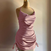 پیراهن تونیک شومیز بلوز بغل گت پشت بندی ساتن قد حدودا ۸۰ فری سایز ۳۶ تا ۴۲