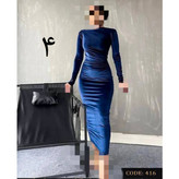 ماکسی تونیک پیراهن بلند مخمل کره ای فری سایز ۳۶ تا ۴۶ قد ۱۳۵