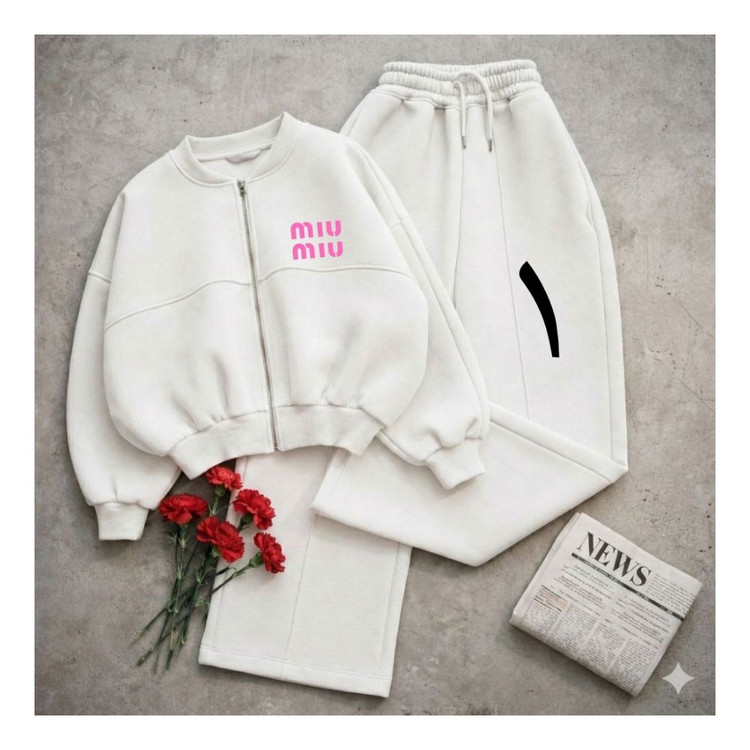 ست سویشرت کراپ و شلوار بگ میومیو miu miu تو کرکی فری سایز 36 تا 44 ایزی شاپ آنلاین