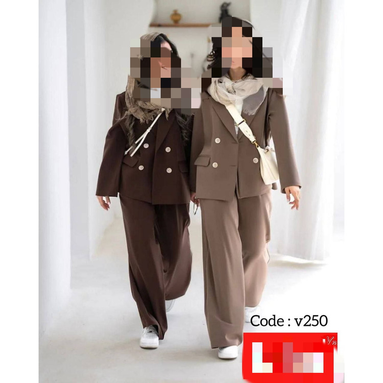 کد V250 ست کت و شلوار ترافل کرپ اندونزی فری در دو سایز ایزی شاپ آنلاین