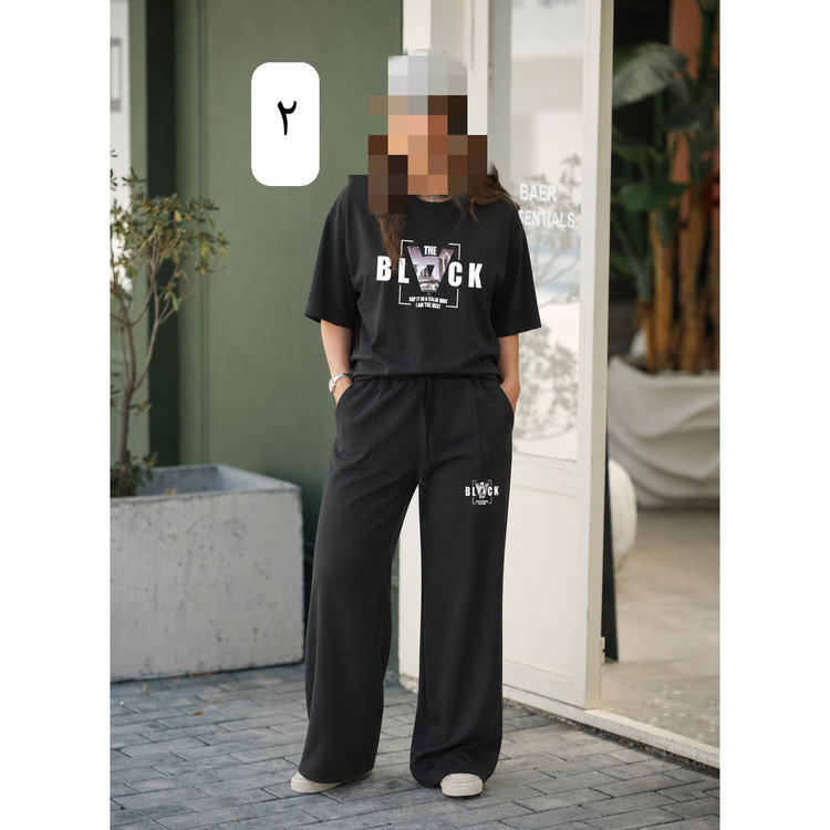 B&T ست تیشرت شلوار میومیو MIU MIU و بلک BLACK گلکسی فری سایز 36 تا 44 ایزی شاپ آنلاین