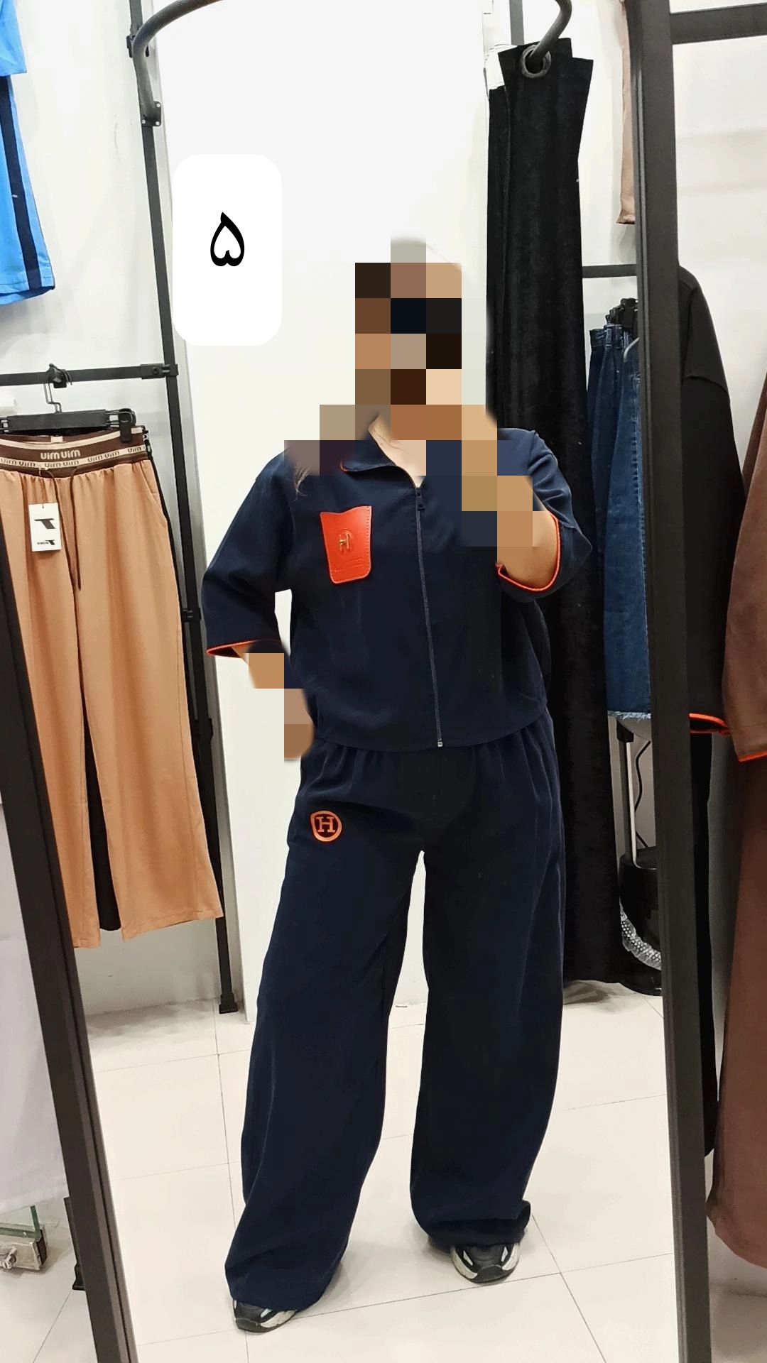 ست وست و شلوار هرمس جلو زی  جنس سیلک ایزی شاپ آنلاین