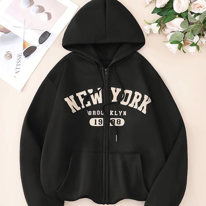 BT سویشرت جلو زیپ نیویورک new york و NYC  تو کرکی فری سایز ۳۶ تا ۴۴ قد حدودا ۷۰ عرض حدودا ۵۰ ایزی شاپ آنلاین